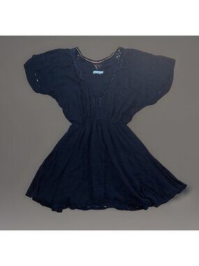 Tiare Hawaii Black Dress Bamboo Accents Women’s One Size Beach Rayon